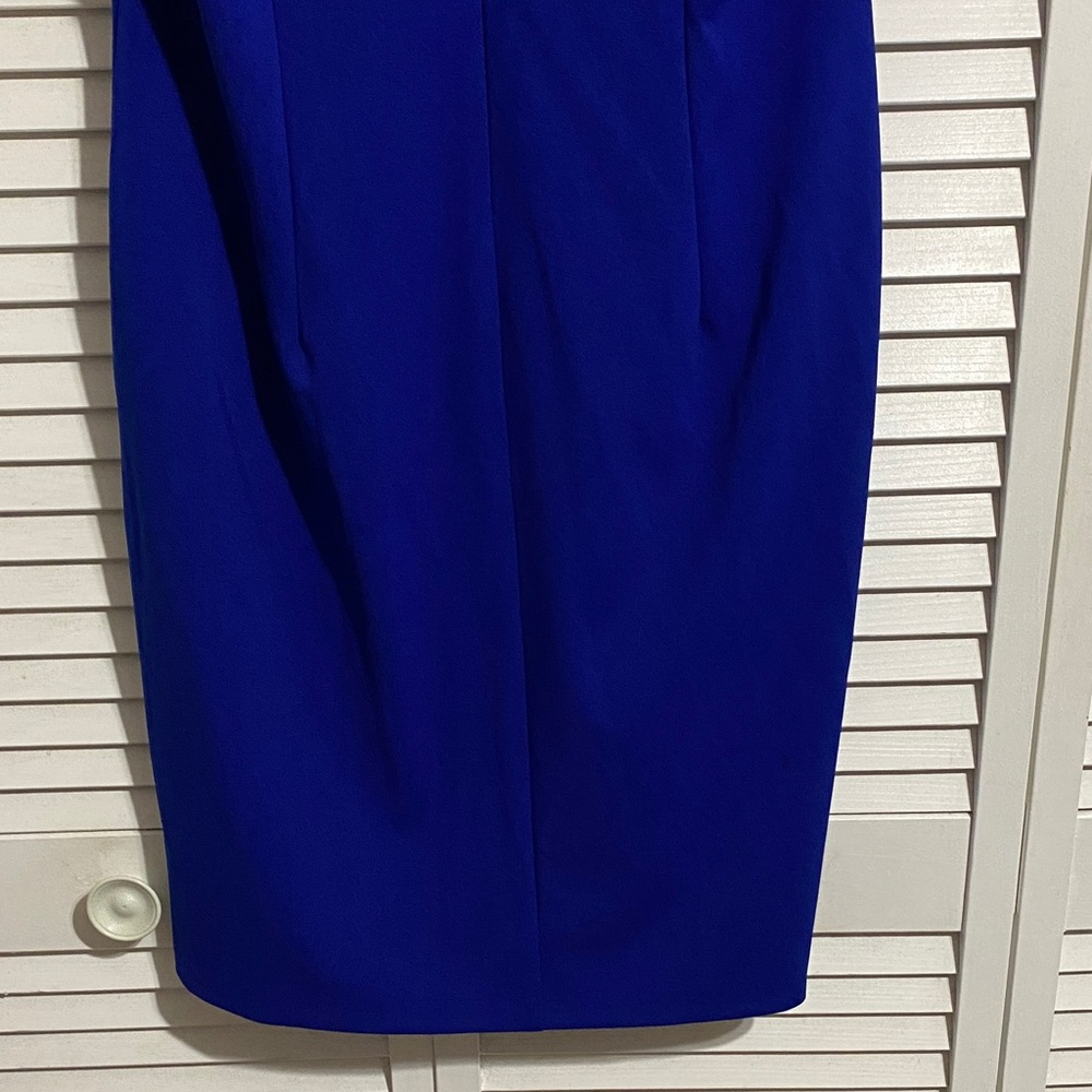 Connected Apparel Petal Sleeve Sheath Dress Royal Blue - Picture 7 of 8